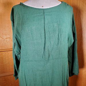 Green Linen Like Blouse